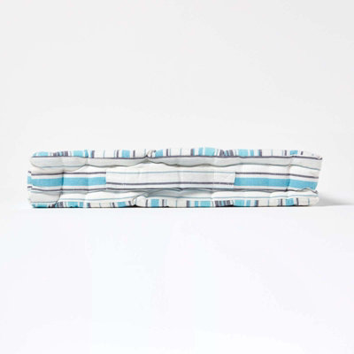 Homescapes Cotton New England Stripes Floor Cushion, 40 x 40 cm