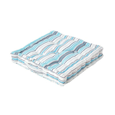 Homescapes Cotton New England Stripes Floor Cushion, 50 x 50 cm