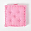 Homescapes Cotton Pink Floor Cushion, 40 x 40 cm