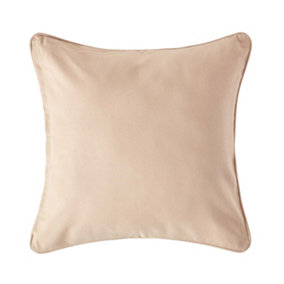 Homescapes Cotton Plain Beige Cushion Cover, 30 x 30 cm