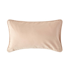 Homescapes Cotton Plain Beige Rectangular Cushion Cover, 30 x 50 cm