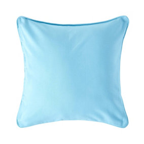 Homescapes Cotton Plain Blue Cushion Cover, 45 x 45 cm