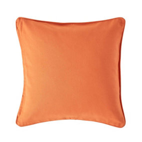 Homescapes Cotton Plain Burnt Orange Cushion Cover, 30 x 30cm