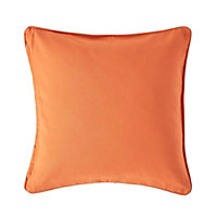 Homescapes Cotton Plain Burnt Orange Cushion Cover, 45 x 45cm