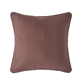 Homescapes Cotton Plain Chocolate Cushion Cover, 45 x 45 cm