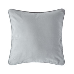 Homescapes Cotton Plain Grey Cushion Cover, 60 x 60 cm