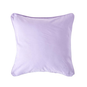 Homescapes Cotton Plain Mauve Cushion Cover, 30 x 30 cm