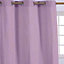 Homescapes Cotton Plain Mauve Ready Made Eyelet Curtain Pair, 117 x 137 cm