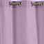 Homescapes Cotton Plain Mauve Ready Made Eyelet Curtain Pair, 117 x 137 cm