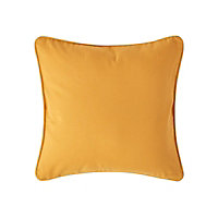 Homescapes Cotton Plain Mustard Yellow Cushion Cover, 60 x 60cm