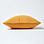 Homescapes Cotton Plain Mustard Yellow Cushion Cover, 60 x 60cm