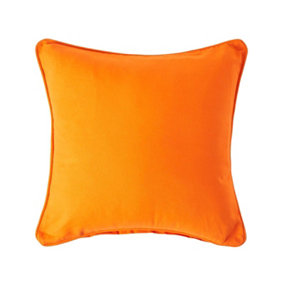 Homescapes Cotton Plain Orange Cushion Cover, 30 x 30 cm