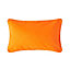 Homescapes Cotton Plain Orange Rectangular Cushion Cover, 30 x 50 cm