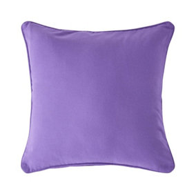 Homescapes Cotton Plain Purple Cushion Cover, 60 x 60 cm