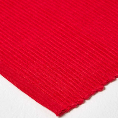 Homescapes Cotton Plain Red Pack of 2 Placemats