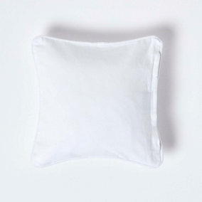 Homescapes Cotton Plain White Cushion Cover, 45 x 45 cm
