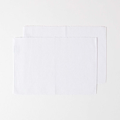 Homescapes Cotton Plain White Pack of 2 Placemats