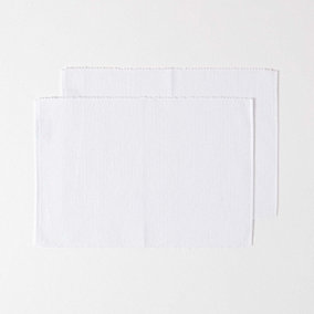 Homescapes Cotton Plain White Pack of 2 Placemats