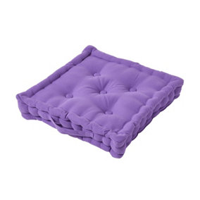 Homescapes Cotton Purple Floor Cushion, 40 x 40 cm
