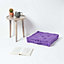 Homescapes Cotton Purple Floor Cushion, 40 x 40 cm