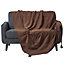 Homescapes Cotton Rajput Ribbed Chocolate Throw, 150 x 200 cm
