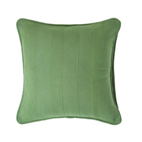 Homescapes Cotton Rajput Ribbed Dark Olive  Cushion  Cover, 60 x 60cm