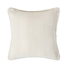 Homescapes Cotton Rajput Ribbed Natural Cushion Cover, 45 x 45 cm