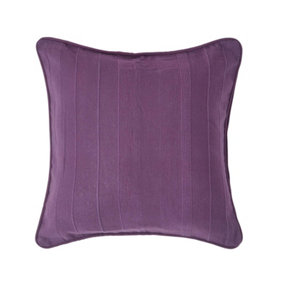 Homescapes Cotton Rajput Ribbed Purple Cushion Cover, 45 x 45 cm