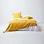 Homescapes Cotton Rajput Ribbed Yellow Throw, 225 x 255 cm
