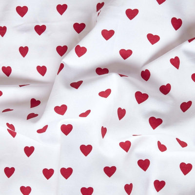 Homescapes Cotton Red Heart Decorative Sofa Throw