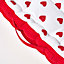 Homescapes Cotton Red Hearts Floor Cushion, 40 x 40 cm