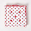 Homescapes Cotton Red Hearts Floor Cushion, 50 x 50 cm