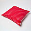 Homescapes Cotton Red Polka Dots Cushion Cover, 60 x 60 cm