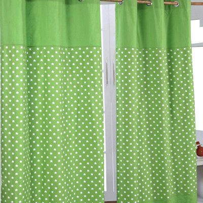 Homescapes Cotton Plain Dark Olive Green Ready Made Eyelet Curtain Pair,  137 x 182 cm