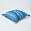 Homescapes Cotton Striped Blue Cushion Cover Morocco , 45 x 45 cm