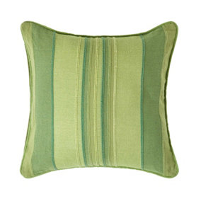 Homescapes Cotton Striped Green Cushion Cover Morocco , 45 x 45 cm