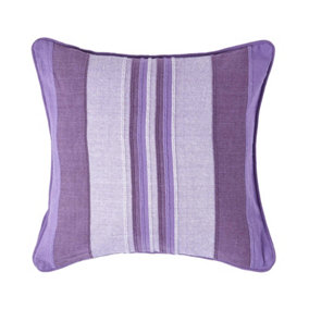 Homescapes Cotton Striped Mauve Cushion Cover Morocco , 45 x 45 cm
