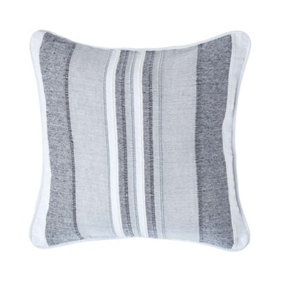 Homescapes Cotton Striped Monochrome Cushion Cover Morocco , 45 x 45 cm