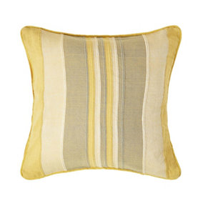Homescapes Cotton Striped Yellow Cushion Cover Morocco , 45 x 45 cm
