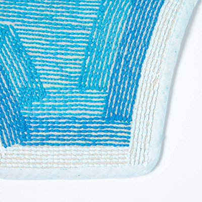 Homescapes Cotton Tufted Blue Elephant Rug