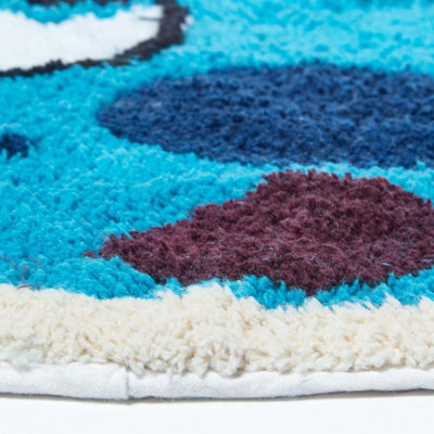 Homescapes Cotton Tufted Blue Fish Children Rug