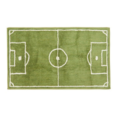 Homescapes Cotton Tufted Football Pitch Kids Rug