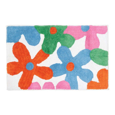 Homescapes Cotton Tufted Multi Colour Floral Children Rug