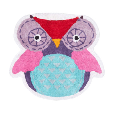 Homescapes Cotton Tufted Owl Kids Rug
