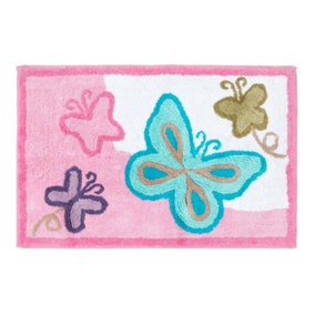 Homescapes Cotton Tufted Washable Butterfly Children Rug
