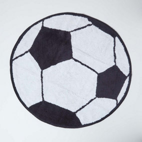 Homescapes Cotton Tufted Washable Football Children Rug, 80 cm