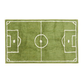Homescapes Cotton Tufted Washable Football Pitch Kids Rug