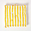Homescapes Cotton Yellow Thick Stripe Floor Cushion, 50 x 50 cm