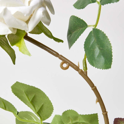 Homescapes Cream Artificial Rose Flower Garland, 180 cm