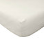 Homescapes Cream Brushed Cotton Fitted Sheet 100% Cotton Luxury Flannelette, Single